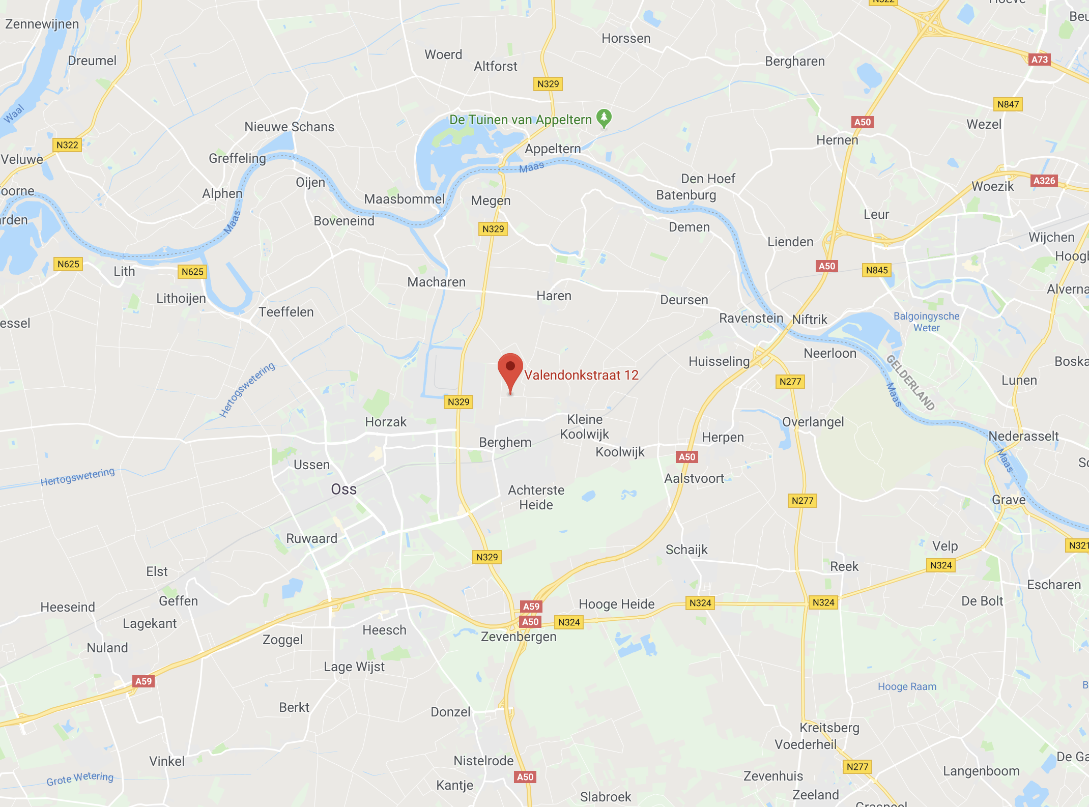 locatie De Vrije Kip, Valendonkstraat 12, Berghem